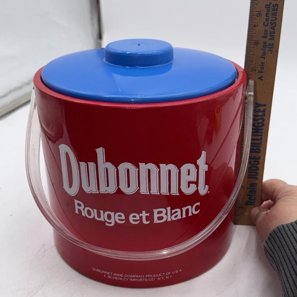 Rare Dubonnet Wine Company Rouge et Blanc Red Ice Bucket Promo Advertising Retro